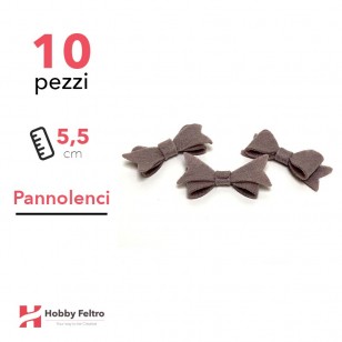 Fiocchetto Papillon Pannolenci 10 Pezzi Marrone Scuro COD.06