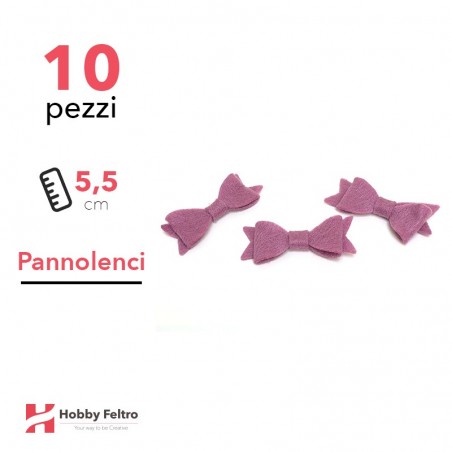 Fiocchetto Papillon Pannolenci 10 Pezzi Viola COD.17