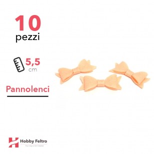 Fiocchetto Papillon Pannolenci 10 Pezzi Rosa Fiori di Arancio COD.20