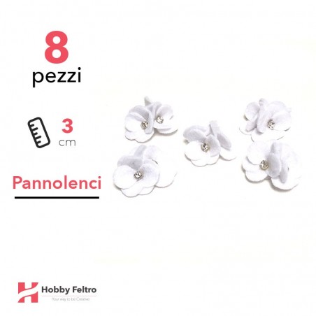 Acquista online fiocchetti Strass in pannolenci di color Bianco. Fiocchetti in pannolenci, perfetti per decorazioni.