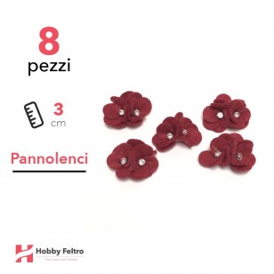 Acquista online fiocchetti Strass in pannolenci di color Rosso. Fiocchetti in pannolenci, perfetti per decorazioni.