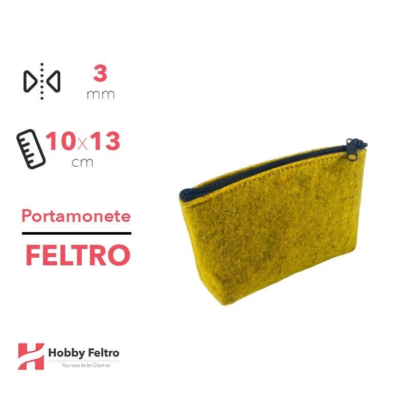 Portamonete in feltro Giallo Mèlange 3mm 10x13cm COD.2206