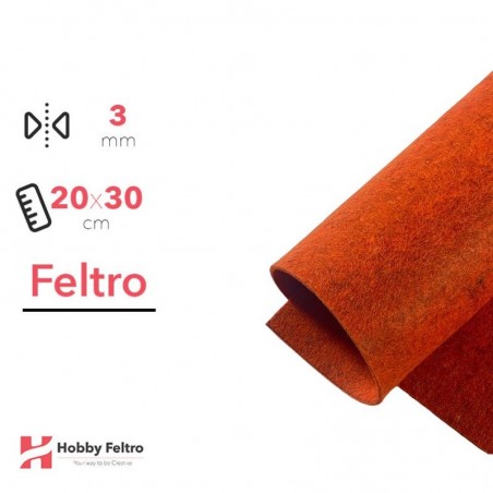 Feltro Arancio Mèlange 20x30cm 3mm COD.2207