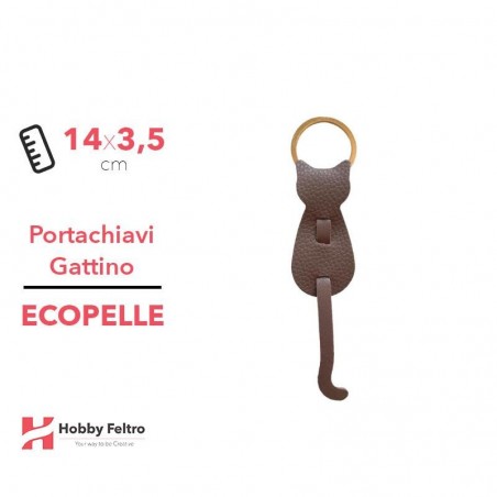 Portachiavi Gattino Ecopelle Antico Scuro COD.61