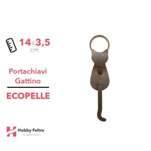 Portachiavi Gattino Ecopelle Bronzo COD.A45