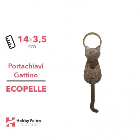 Portachiavi Gattino Ecopelle Bronzo COD.A45