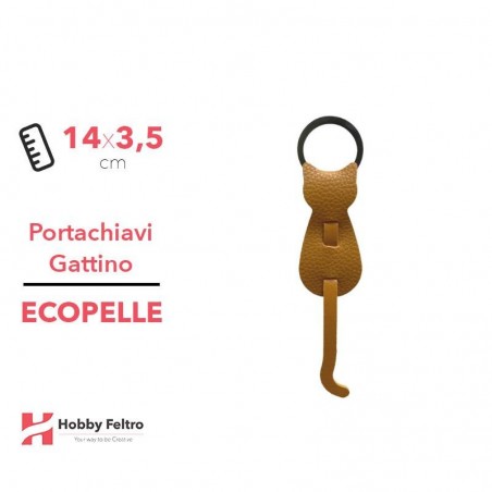 Portachiavi Gattino Ecopelle Giallo Ocra COD.48