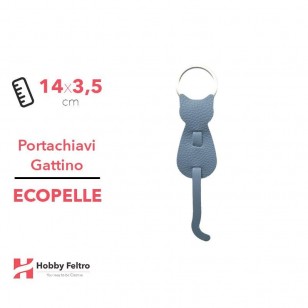 Portachiavi Gattino Ecopelle Jeans COD.25