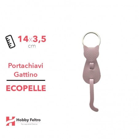 Portachiavi Gattino Ecopelle Rosa Antico COD.51