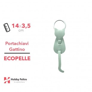 Portachiavi Gattino Ecopelle Verdino COD.95