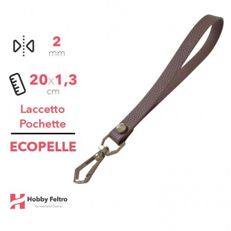 Laccetto Pochette Ecopelle Antico Scuro COD.61