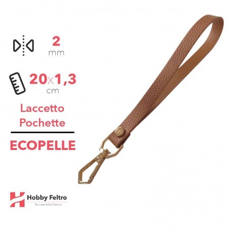 Laccetto Pochette Ecopelle Cuoio COD.49