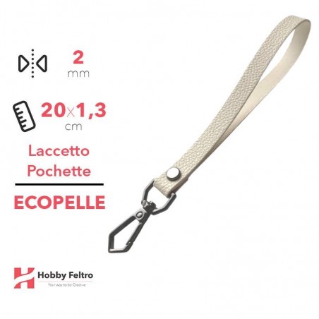 Laccetto Pochette Ecopelle Panna COD.56