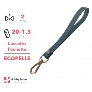 Laccetto Pochette Ecopelle Petrolio COD.46