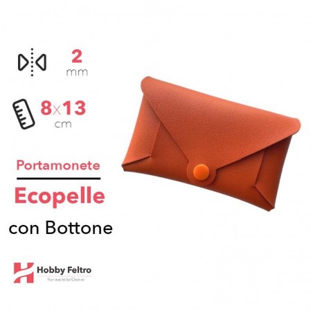Portamonete con Bottone Ecopelle Arancio COD.19
