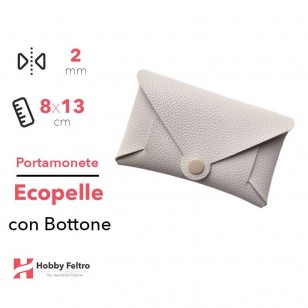 Portamonete con Bottone Ecopelle Beige COD.31