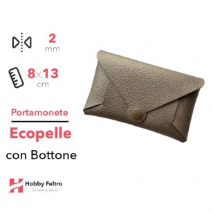 Portamonete con Bottone Ecopelle Bronzo COD.A45