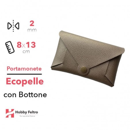 Portamonete con Bottone Ecopelle Bronzo COD.A45