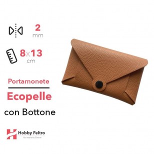 Portamonete con Bottone Ecopelle Cuoio COD.49