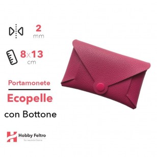 Portamonete con Bottone Ecopelle Fucsia COD.42