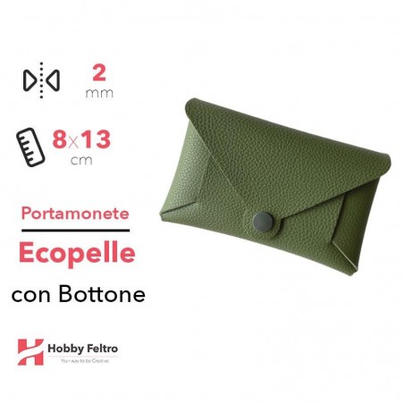 Portamonete con Bottone Ecopelle Verde COD.43