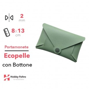 Portamonete con Bottone Ecopelle Verde Salvia COD.99