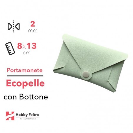 Portamonete con Bottone Ecopelle Verdino COD.95