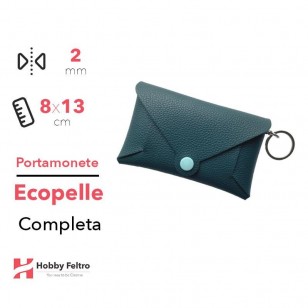 Portamonete completo Ecopelle Petrolio COD.46