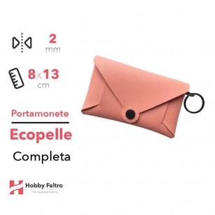 Portamonete completo Ecopelle Salmone Scuro COD.98