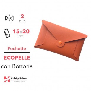 Pochette con Bottone Ecopelle Arancio COD.19