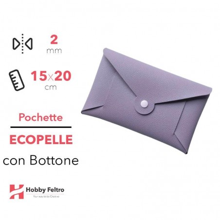 Pochette con Bottone Ecopelle Lilla COD.26