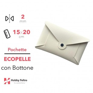 Pochette con Bottone Ecopelle Panna COD.56
