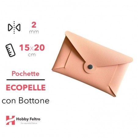 Pochette con Bottone Ecopelle Salmone Chiaro COD.94