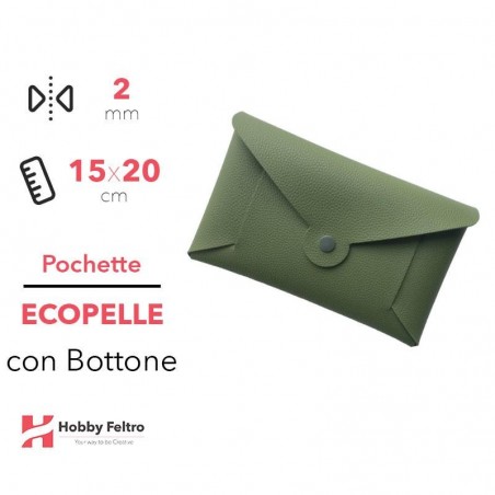 Pochette con Bottone Ecopelle Verde COD.43