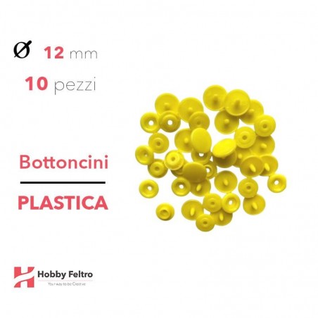 Bottoncini in plastica colorati Giallo Limone COD.B7