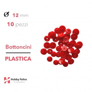 Bottoncini in plastica colorati Rosso COD.B1