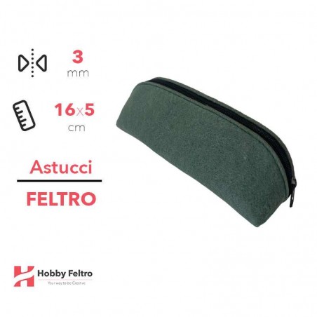 Astucci in feltro Verde Salvia 3mm 16x5cm COD.2311