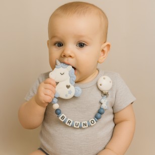 catenella personalizzabile in silicone alimentare con clip