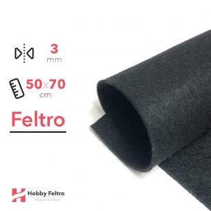 Feltro 50x70cm 3mm Nero Lucido COD.33