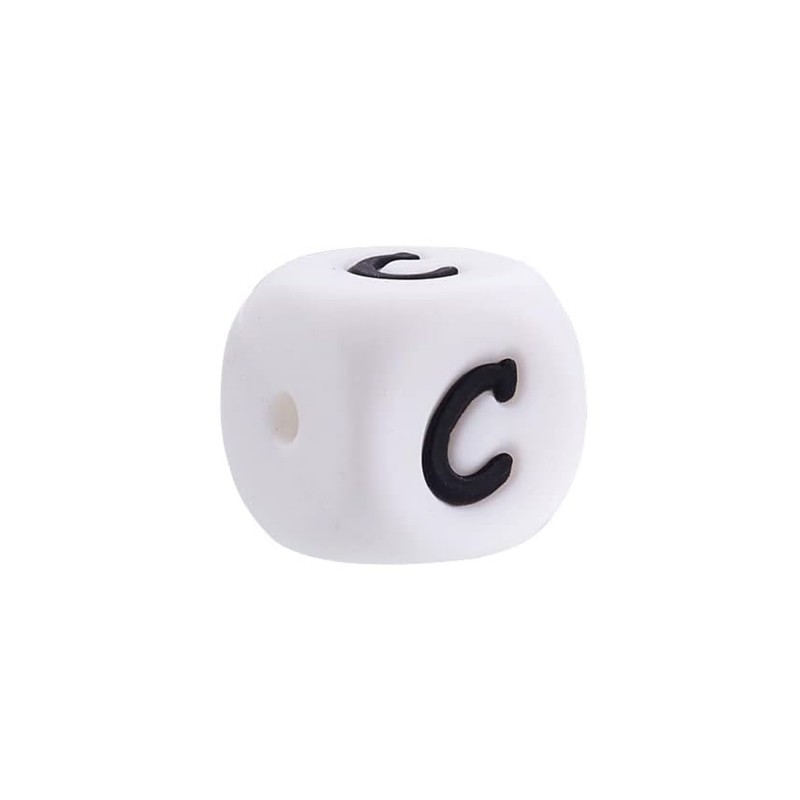 lettera C in silicone alimentare 12mm per dentizione e scritte personalizzate