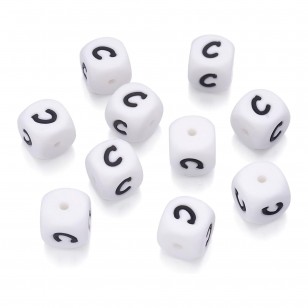 lettera alfabeto C in silicone alimentare 12mm per portachiavi e scritte personalizzate