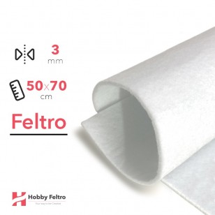 Feltro 50x70cm 3mm Bianco Ghiaccio COD.42