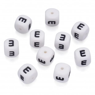 lettera alfabeto E in silicone alimentare 12mm per portachiavi e scritte personalizzate