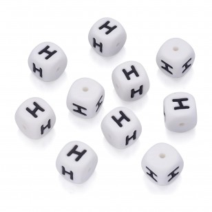 lettera alfabeto H in silicone alimentare 12mm per portachiavi e scritte personalizzate