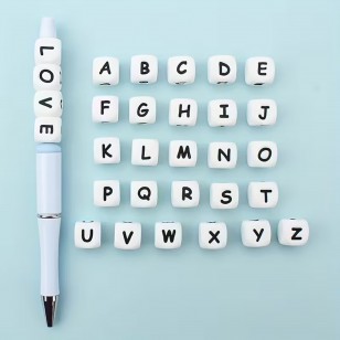 penna con lettere in silicone con-scritta love alfabeto in silicone