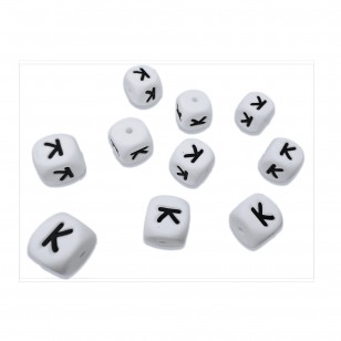 lettera alfabeto K in silicone alimentare 12mm per portachiavi e scritte personalizzate