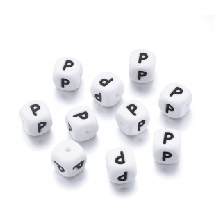 lettera alfabeto P in silicone alimentare 12mm per portachiavi e scritte personalizzate