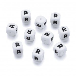 lettera alfabeto R in silicone alimentare 12mm per portachiavi e scritte personalizzate