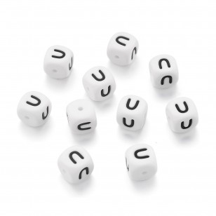 lettera alfabeto U in silicone alimentare 12mm per portachiavi e scritte personalizzate