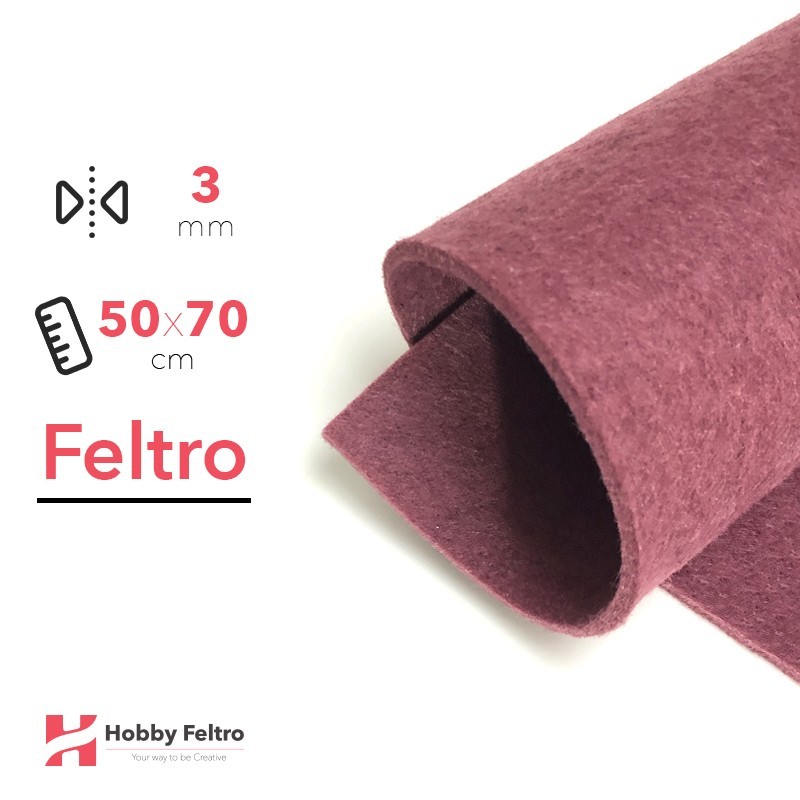 Foglio Feltro 60x40cm, Rosso, 3mm di spessore